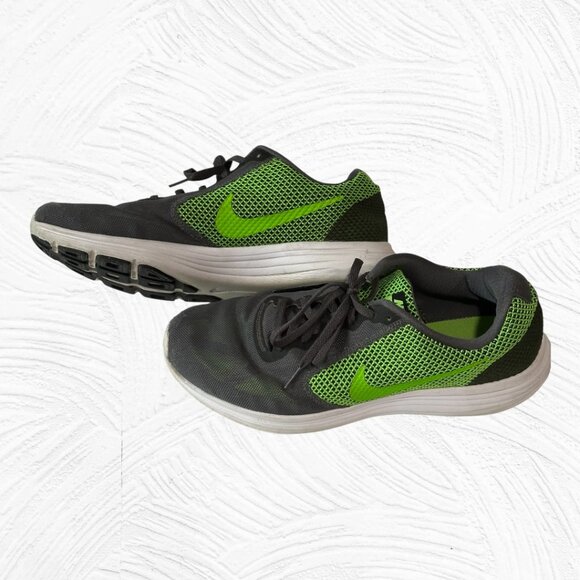Nike Mens Revolution 3 Gray Green Running Shoes 819300-005 Size 10.5 - Picture 5 of 10